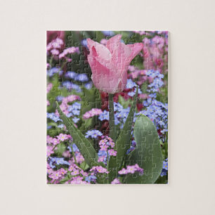 Quebra-cabeça Um tulipa nos Jardins de Luxemburgo, Paris, França