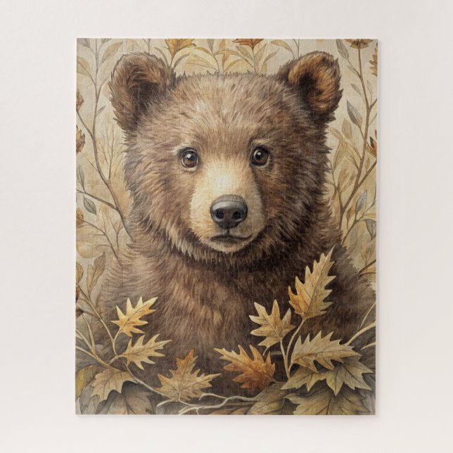 Quebra-cabeça Um Urso Bonito na Floresta (Vertical)