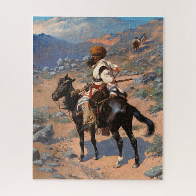Quebra-cabeça Uma armadilha indiana de Frederic Remington (Vertical)