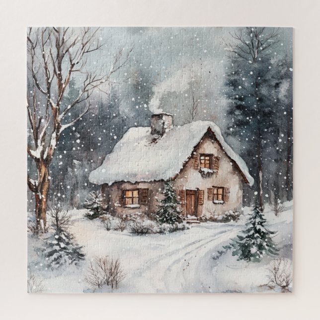 Quebra-cabeça Uma Casa Aconchegante no inverno (Vertical)