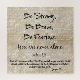 Quebra-cabeça Uma citação forte, corajosa e sem medo com Bíblia 