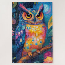 Uma coruja empoleirada em um galho de árvore