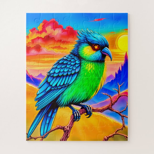 Quebra-cabeça Uma criança de pássaros vívida e fantástica (Vertical)