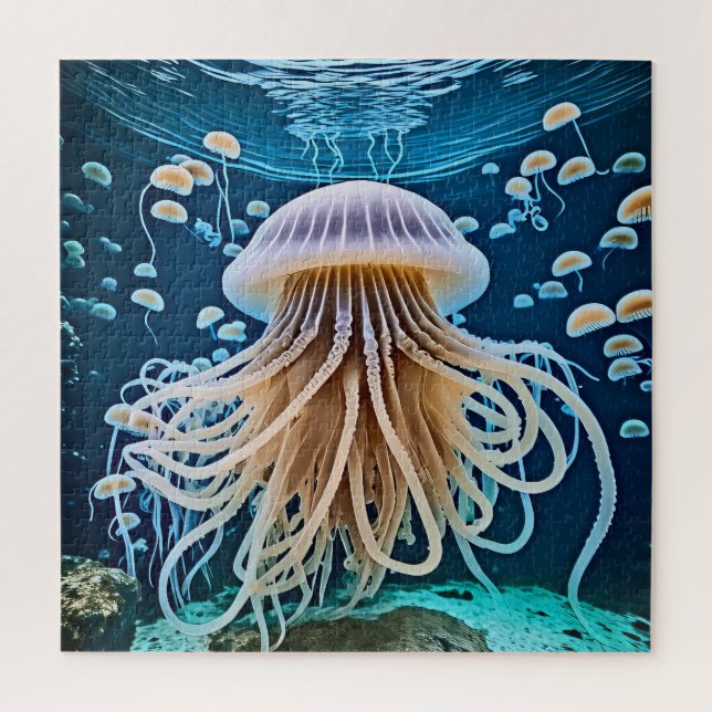 Quebra-cabeça Uma exibição cativante de águas-vivas. (Vertical)