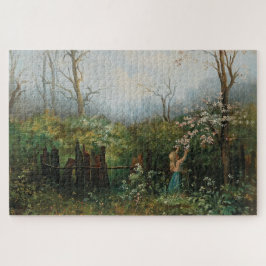 Quebra-cabeça Uma garota no jardim - Olga Wisinger-Florian