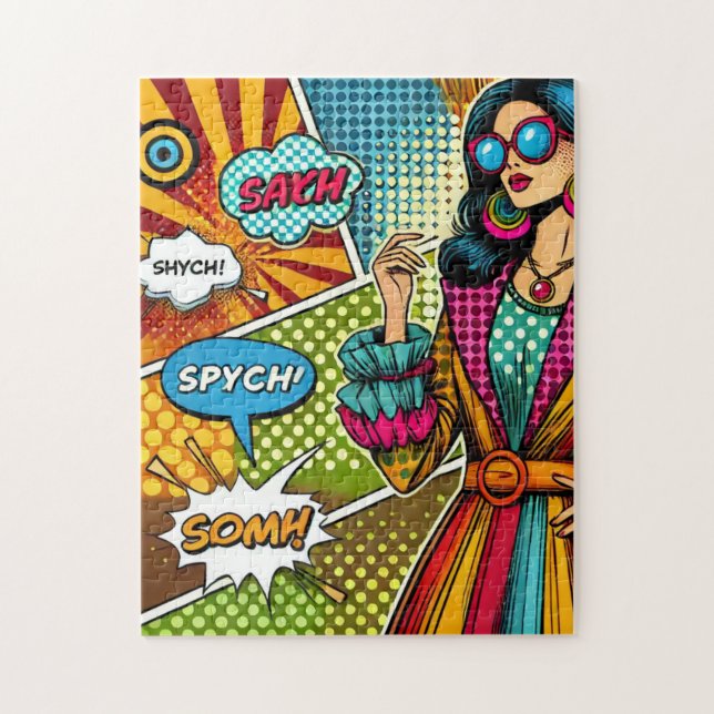 Quebra-cabeça Uma ilustração de tendência no estilo de pop (Vertical)