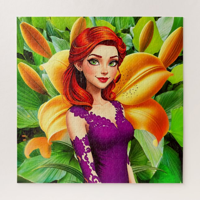 Quebra-cabeça Uma misteriosa mulher de cabelo vermelho (Vertical)