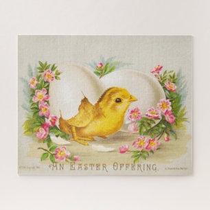 Quebra-cabeça "Uma Oferta de Páscoa" Cartão Vintage VIctoriano,