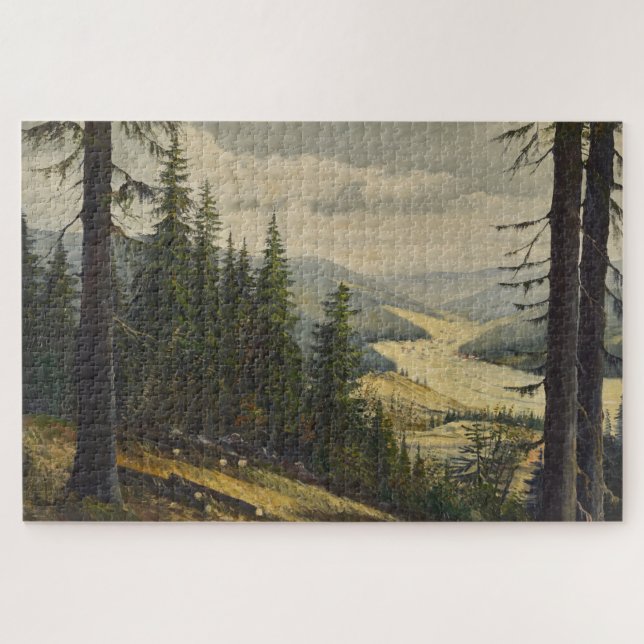 Quebra-cabeça Uma olhada na Floresta Negra - Karl Julius Wilhelm (Horizontal)