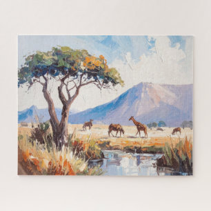 Quebra-cabeça Uma Paisagem Africana em Luz Dourada