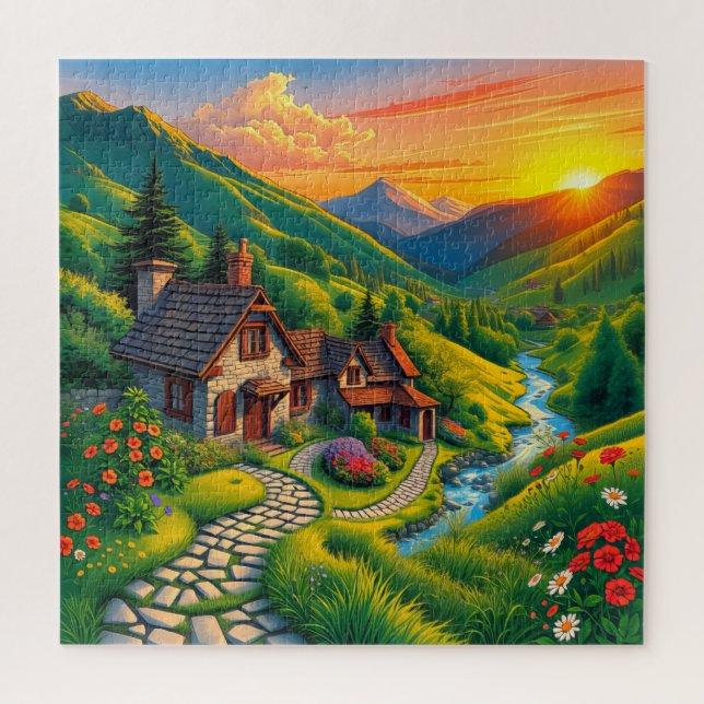 Quebra-cabeça Uma paisagem rural (Vertical)