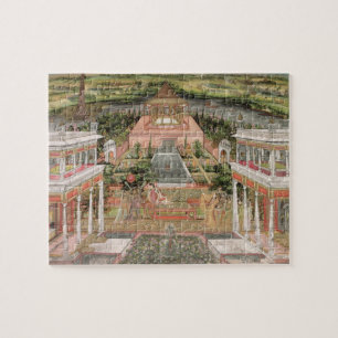 Quebra-cabeça Uma princesa de Mughal em seu jardim (gouache no