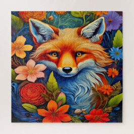 Quebra-cabeça Uma Raposa e Flores