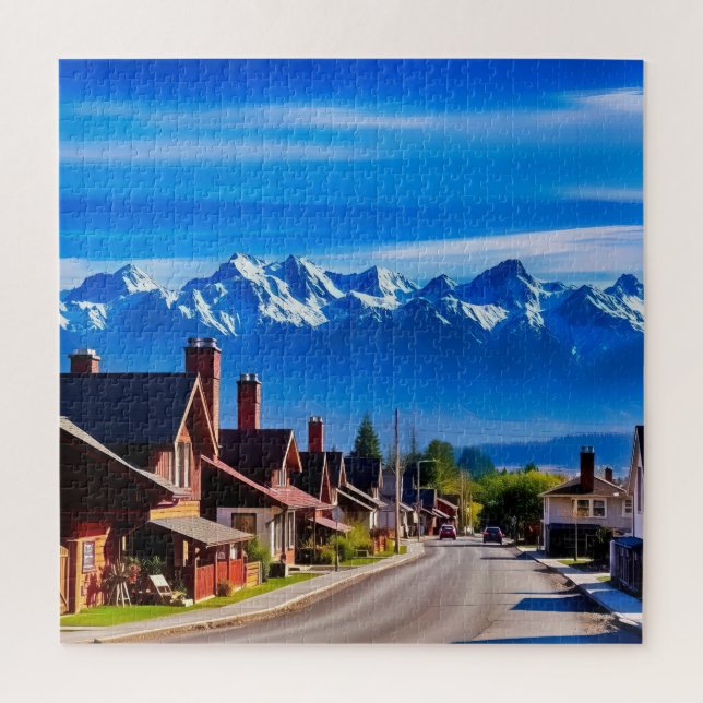 Quebra-cabeça Uma rua de vizinhança na Nova Zelândia (Vertical)