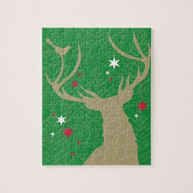 Quebra-cabeça Uma silhueta de um cervo com as estrelas que (Vertical)