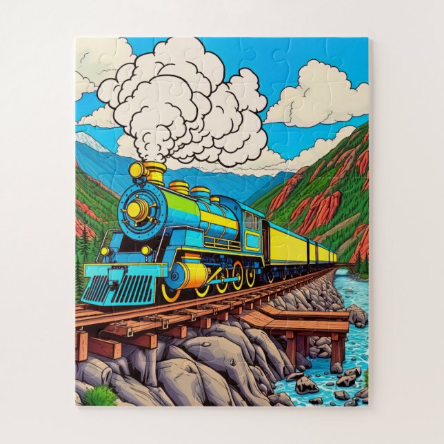 Quebra-cabeça Uma viagem de trem a vapor (Vertical)