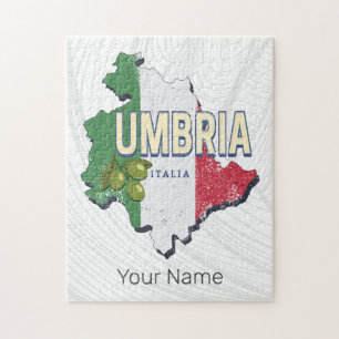 Quebra-cabeça Úmbria Itália Retro Região Mapa Vintage Souvenir