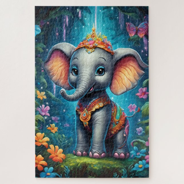 Quebra-cabeça Un adorable éléphanteau (Vertical)