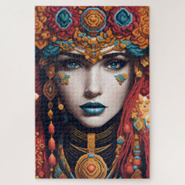 Quebra-cabeça Un beau portrait en pixel art