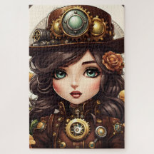 Un beau portrait steampunk fleuri