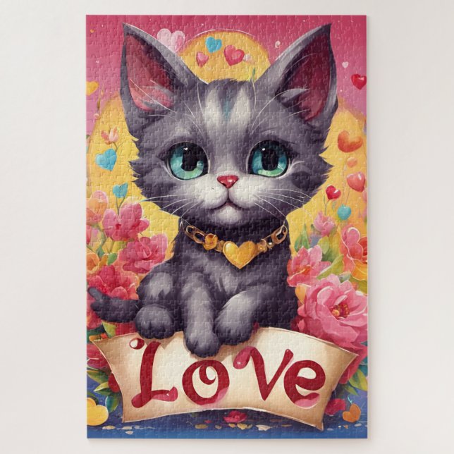 Quebra-cabeça Un chat amoureux (Vertical)