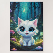 Un chaton blanc chibi