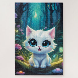 Quebra-cabeça Un chaton blanc chibi