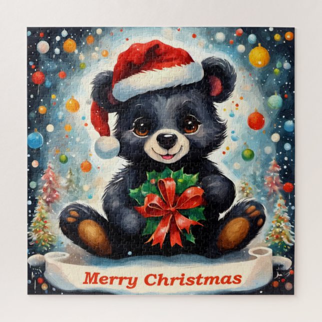 Quebra-cabeça Un ourson pour noël (Vertical)