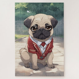 Quebra-cabeça Un petit carlin à l'école