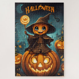 Quebra-cabeça Un petit épouvantail d'Halloween