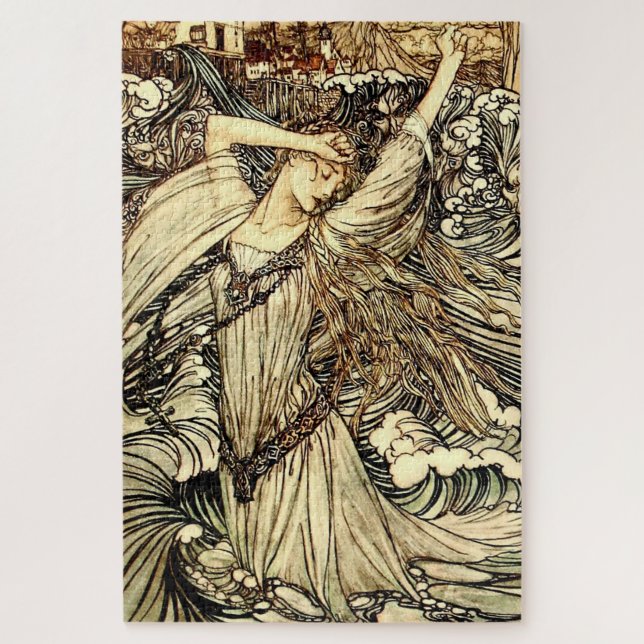 Quebra-cabeça "Undine in the Waves" por Arthur Rackham (Vertical)