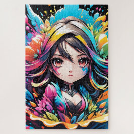 Quebra-cabeça Une belle chibi éclatante de couleurs