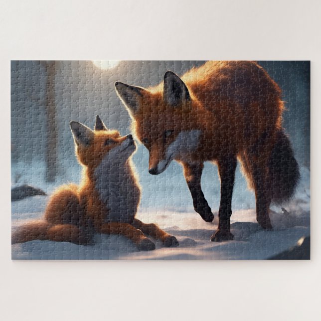 Quebra-cabeça Une maman hérisson et son petit (Horizontal)