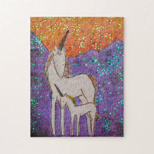 Quebra-cabeça Unicorn Mama e Bebê