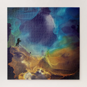 Quebra-cabeça Unicorn Watcher Space Nebula Alcohol ink art