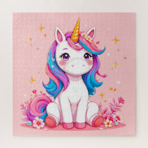 Unicórnio de Desenho Animado Fofo Fantasia Mágica 