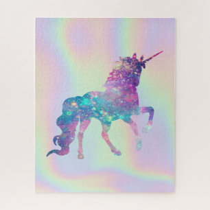 Quebra-cabeça Unicórnio Holográfico Abstrato Ombre na Moda