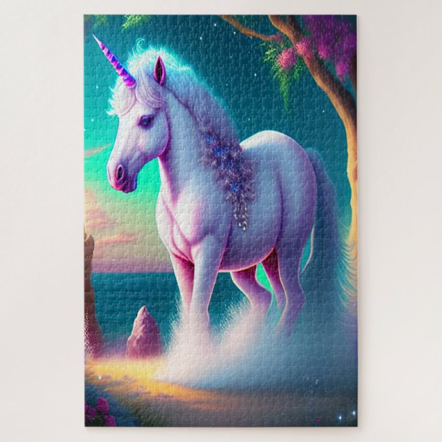 Quebra-cabeça Unicórnio na Arte Florestal (Vertical)