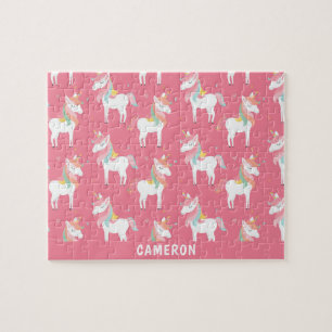 Quebra-cabeça Unicórnios cor-de-rosa personalizados