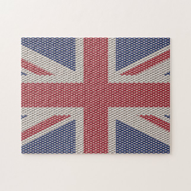 Quebra-cabeça Union Jack Flag Fishnet Pattern Jigsern Quebra-cab (Horizontal)