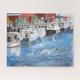 Quebra-cabeça Union Wharf Portland, Maine Watercolor