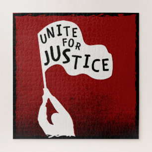 Quebra-cabeça Unir para a Justiça! Banner do Slogan de Protesto
