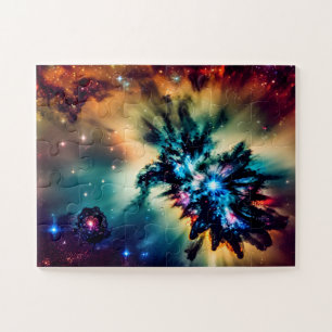 Quebra-cabeça Universo de cores brilhantes de estrelas cósmicas