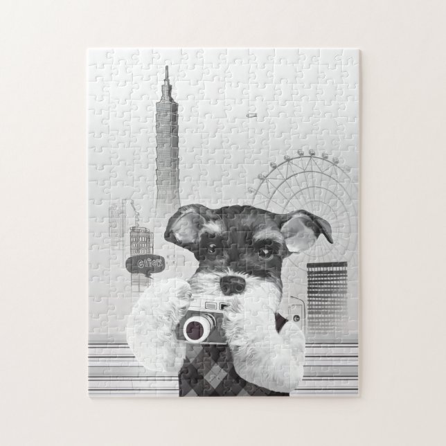 Quebra-cabeça Urban Photographer: Schnauzer in Taipei City (Vertical)