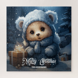 Quebra-cabeça Ursinho de pelúcia de Natal mágico com presente