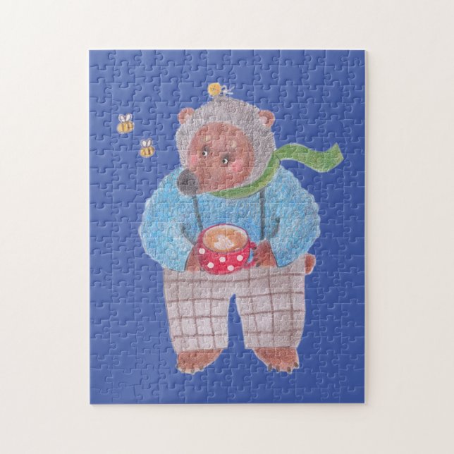 Quebra-cabeça Urso, abelhas e cappuccino (Vertical)