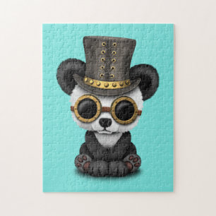 Quebra-cabeça Urso bonito Cub da panda do bebê de Steampunk
