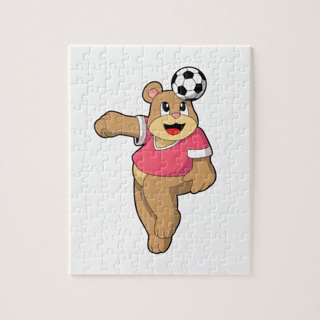 Quebra-cabeça Urso como jogador de futebol com Soccer.PNG (Vertical)