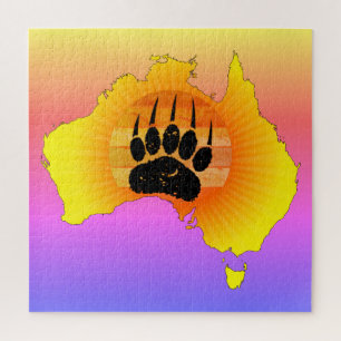 Quebra-cabeça Urso De Mapas Da Austrália Sunny Com Lugar De Sol