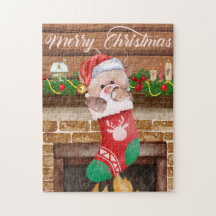 Urso de Natal Meia Lareira